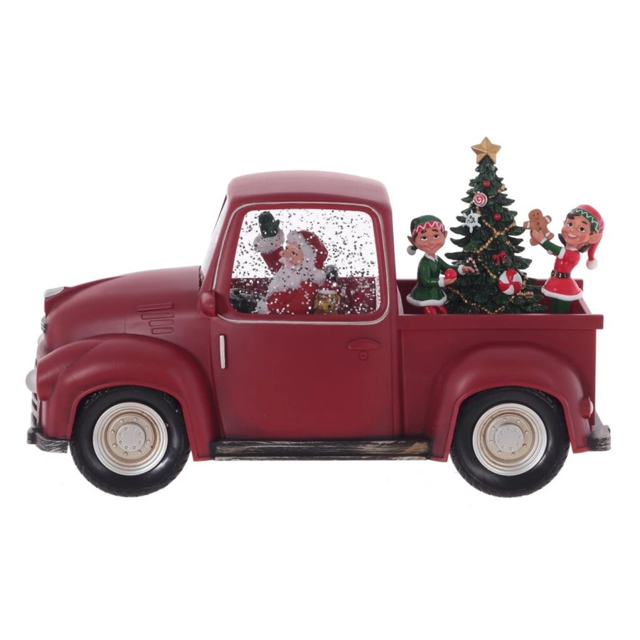 Изделие декоративное Remeco Дед Мороз на машине 28х12х17 см, полимер, стекло