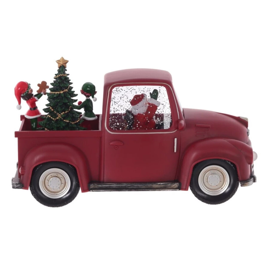 Изделие декоративное Remeco Дед Мороз на машине 28х12х17 см, полимер, стекло