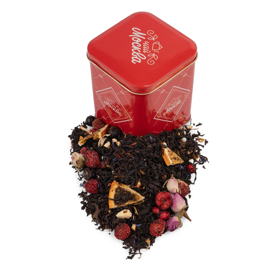 Чай черный листовой Московское чаепитие Москва 100 г, в железной банке