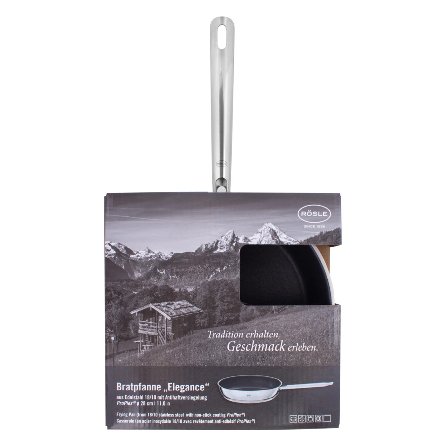 Сковорода антипригарная индукционная Roesle Elegance d 28 см, сталь нержавеющая