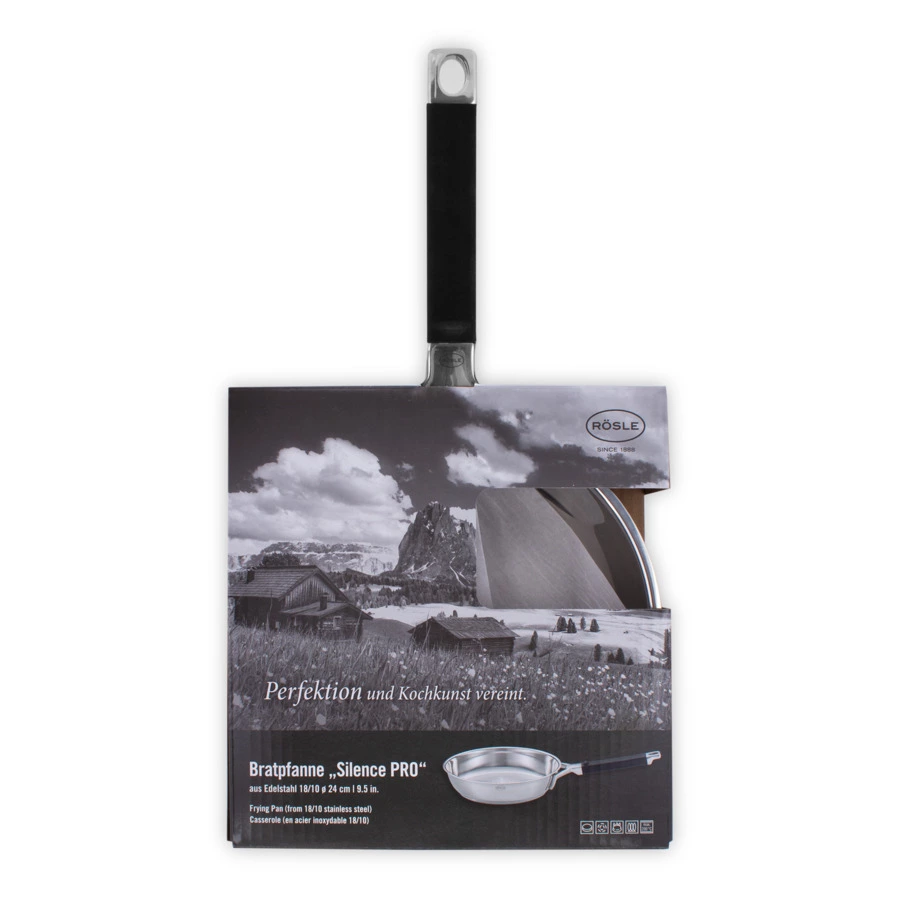 Сковорода универсальная без крышки Roesle Silence PRO 24 см, сталь нержавеющая