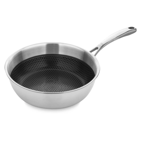 Сковорода глубокая индукционная ELO Relief d24 см, 2 л, сталь нержавеющая, антипригарная