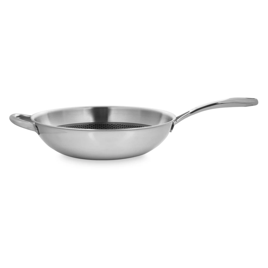 Вок с одной ручкой индукционный  ELO Relief 30 см, 3,8 л, сталь нержавеющая