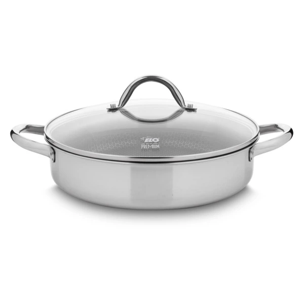 Сотейник со стеклянной крышкой  ELO Relief 28 см, сталь нержавеющая