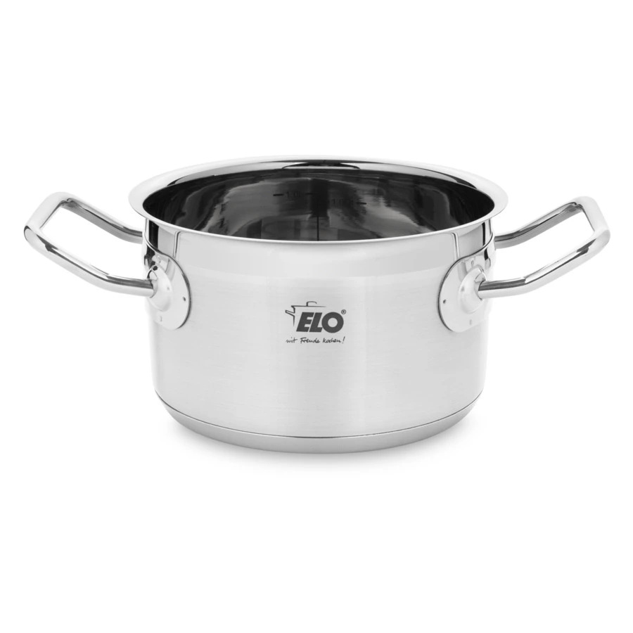 Кастрюля со стеклянной крышкой индукционная ELO Profi Duo Therm 1,1 л, сталь нержавеющая