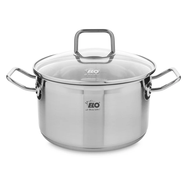 Кастрюля со стеклянной крышкой индукционная ELO Profi Duo Therm 3 л, сталь нержавеющая