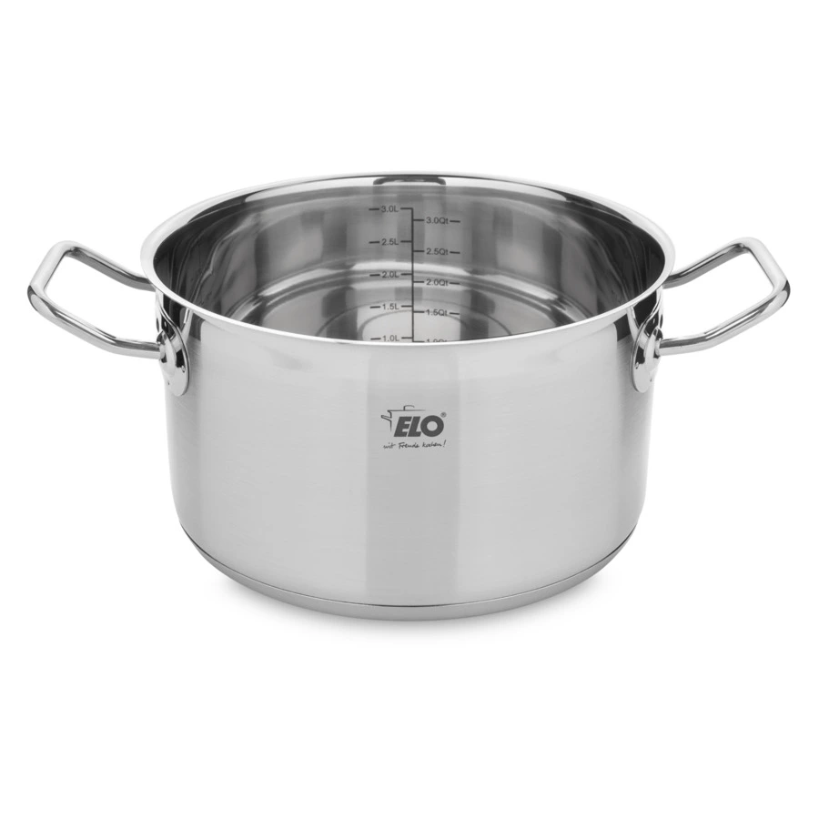 Кастрюля со стеклянной крышкой индукционная ELO Profi Duo Therm 3 л, сталь нержавеющая