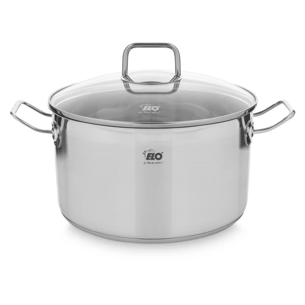 Кастрюля со стеклянной крышкой индукционная ELO Profi Duo Therm 5,3 л, сталь нержавеющая