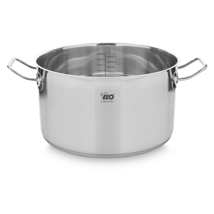 Кастрюля со стеклянной крышкой индукционная ELO Profi Duo Therm 5,3 л, сталь нержавеющая