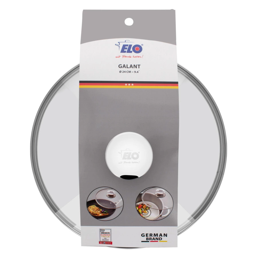 Крышка стеклянная ELO Galant d 24 см, стекло, сталь нержавеющая