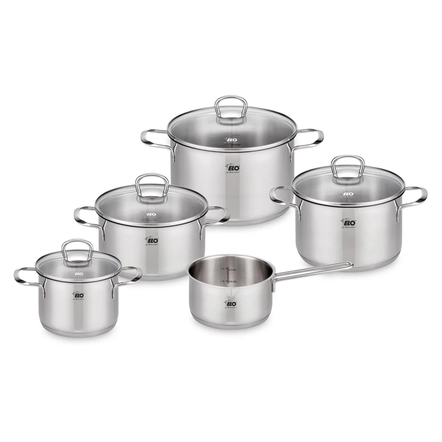 Набор посуды для индукции ELO Jaspis из 9 предметов, сталь нержавеющая