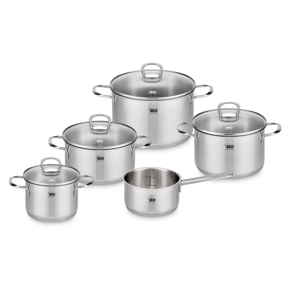 Набор посуды для индукции ELO Jaspis из 9 предметов, сталь нержавеющая