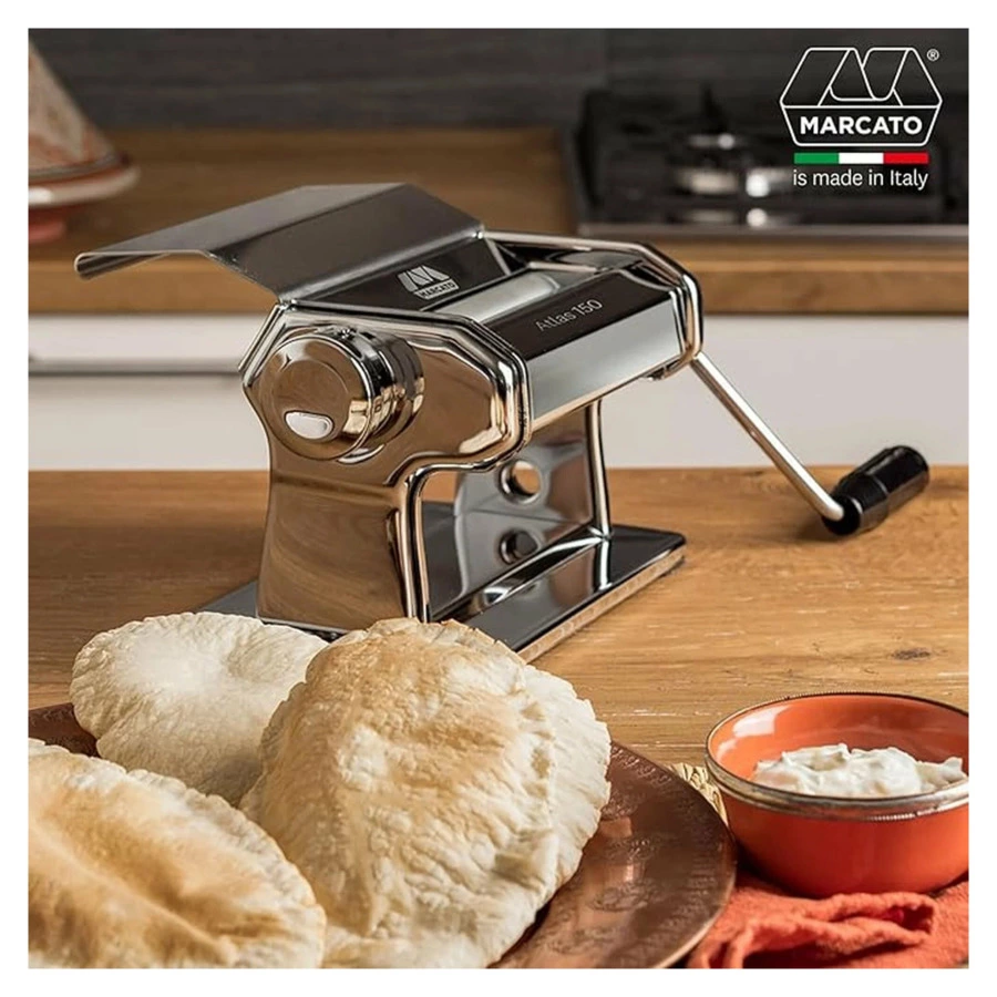 Лапшерезка тестораскатка ручная Marcato Classic ATLAS 150 SLIDER 20,7х18х14,8 см, сталь, алюминий