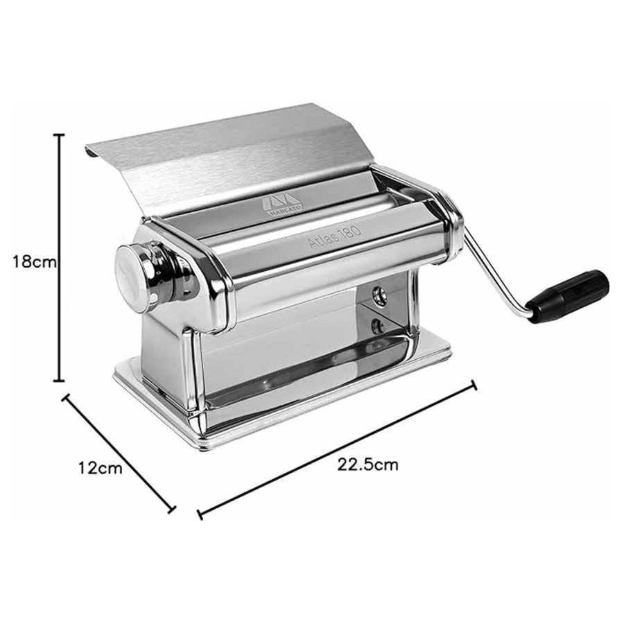 Лапшерезка тестораскатка ручная Marcato Classic ATLAS 180 SLIDER 22,5х12х18 см, сталь, алюминий