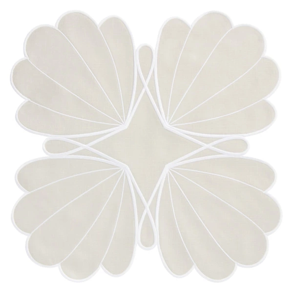 Салфетка подстановочная Amitile Витраж 41х41 см, лен, серая, вышивка белая, п/к