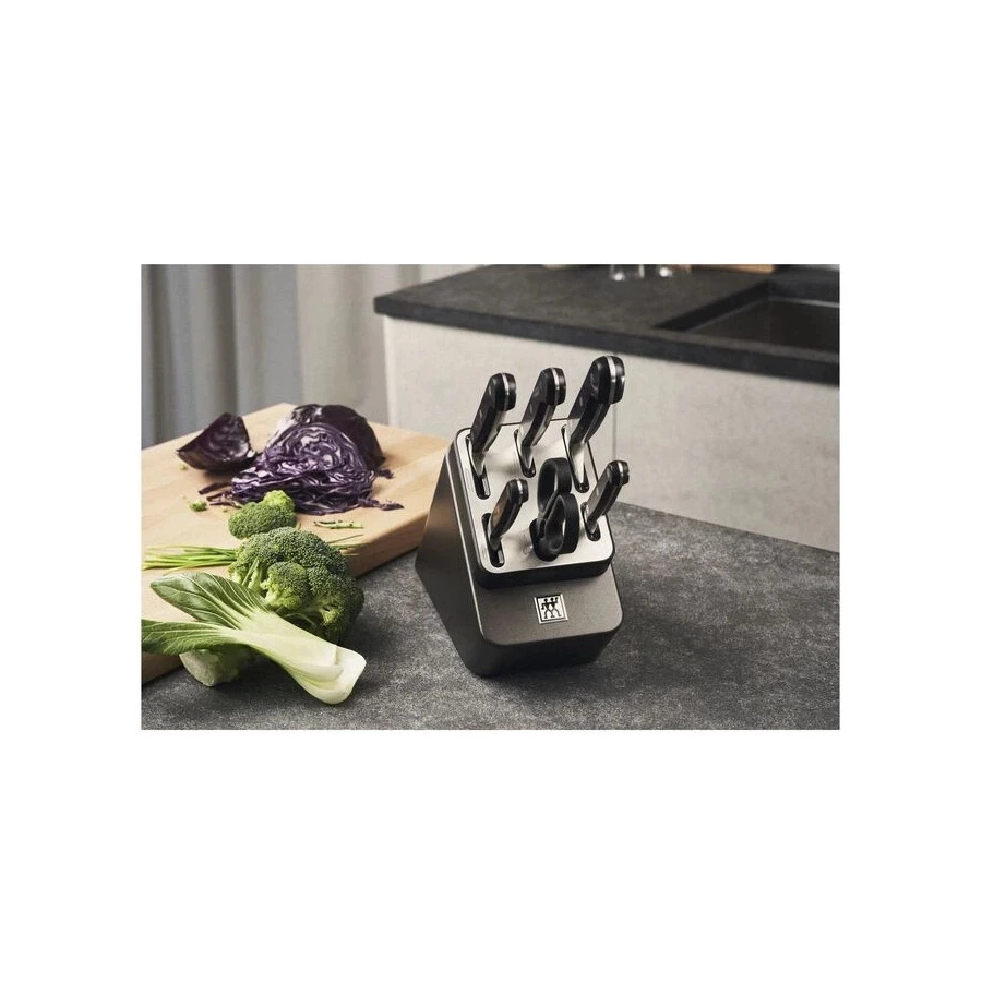 Набор кухонных ножей с заточкой Zwilling Professional S 7 предметов, сталь нержавеющая, антрацитовый