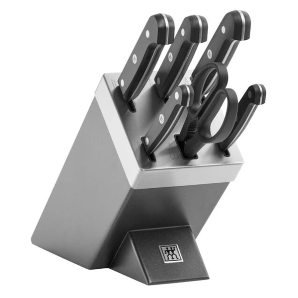 Набор кухонных ножей с заточкой Zwilling Gourmet 7 предметов, сталь нержавеющая, серый, п/к