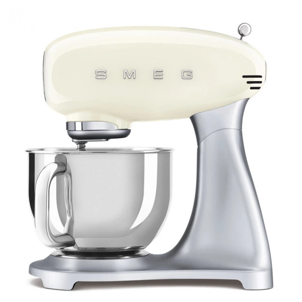 Миксер планетарный SMEG SMF04CREU, 800 Вт, чаша стальная 4,8 л, 3 насадки, кремовый
