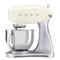 Миксер планетарный SMEG SMF04CREU, 800 Вт, чаша стальная 4,8 л, 3 насадки, кремовый