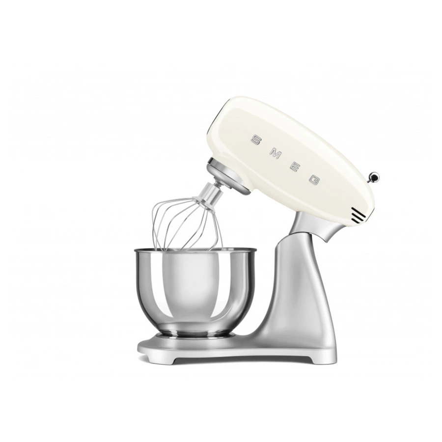 Миксер планетарный SMEG SMF04CREU, 800 Вт, чаша стальная 4,8 л, 3 насадки, кремовый