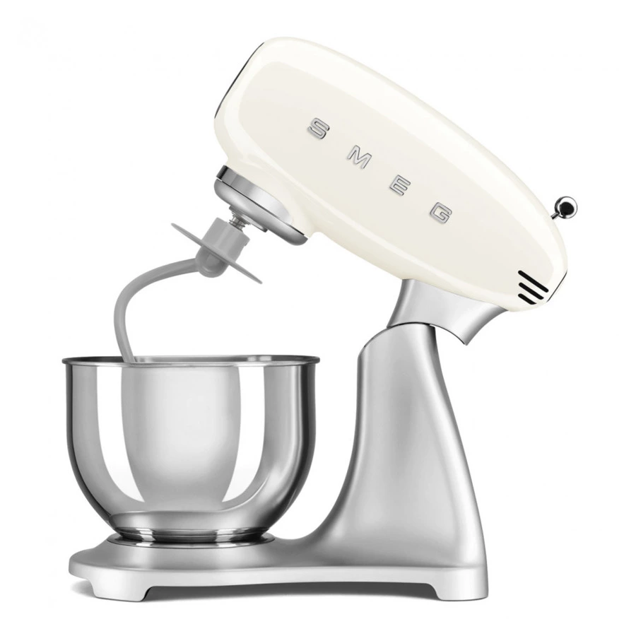 Миксер планетарный SMEG SMF04CREU, 800 Вт, чаша стальная 4,8 л, 3 насадки, кремовый