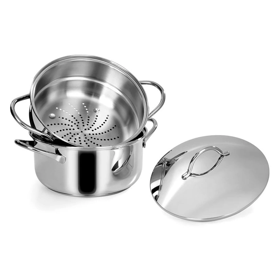 Кастрюля с вставкой для приготовления на пару и крышкой Barazzoni Speciale 4,5 л, 24 см, сталь нержа