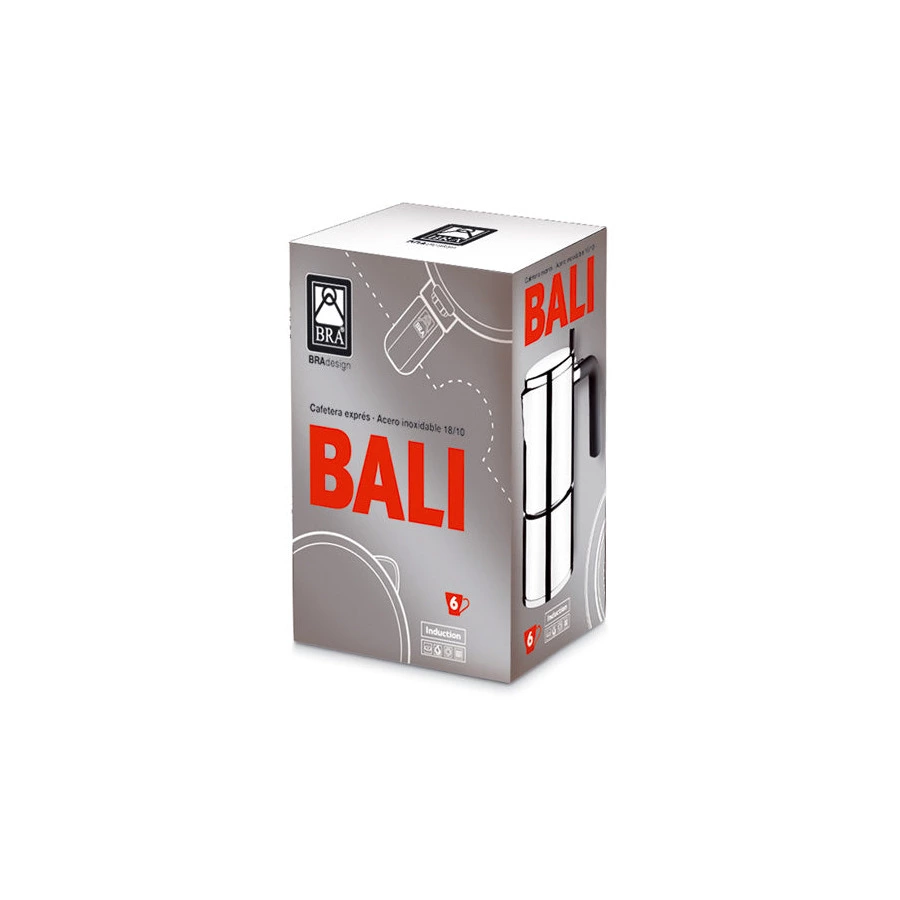 Кофеварка гейзерная на 6 чашек BRA Bali, сталь нержавеющая, для индукции