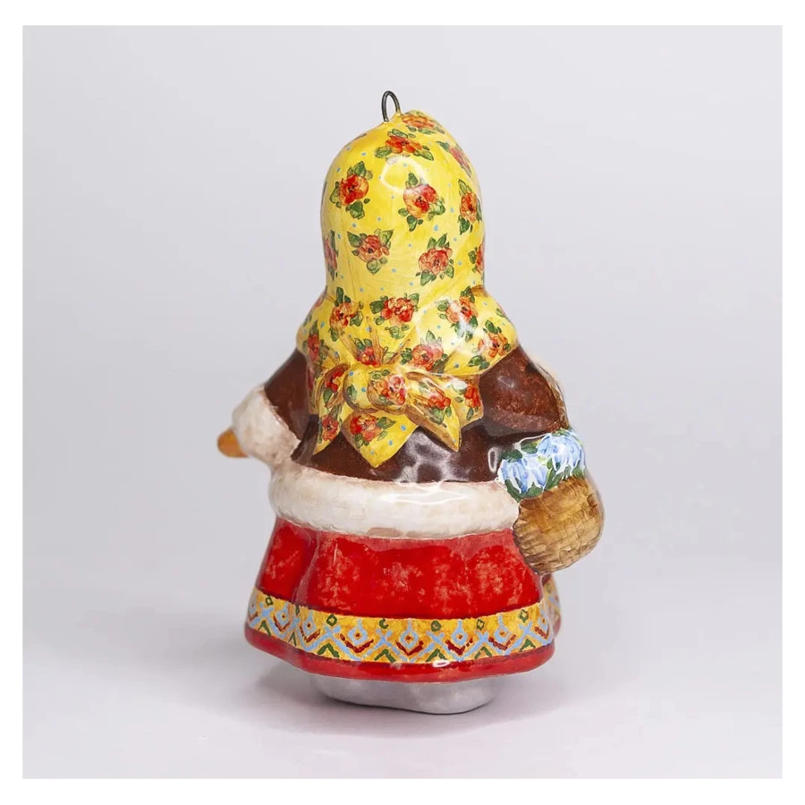 Елочная игрушка Настенька с подснежником Ярославская керамическая мануфактура