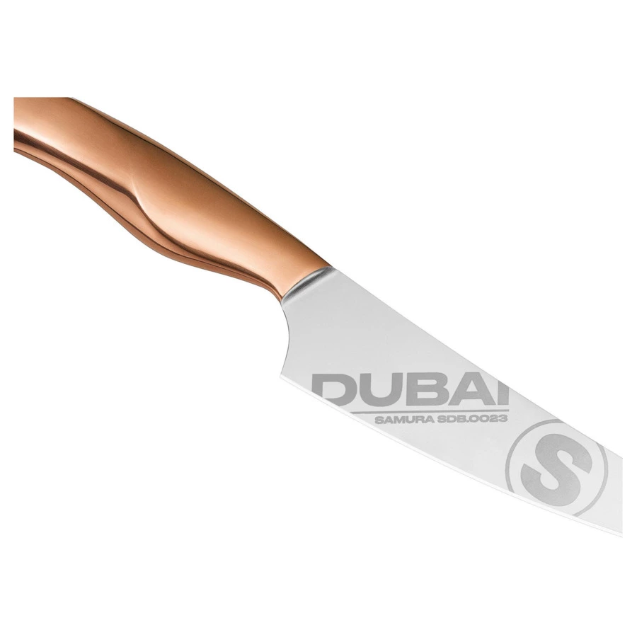 Нож кухонный универсальный Samura Dubai 15,9 см, сталь нержавеющая, розовое золото