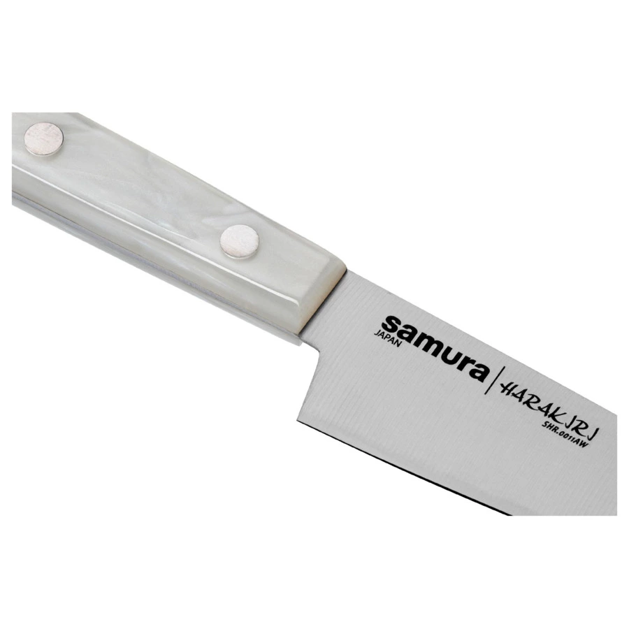 Нож кухонный овощной Samura Harakiri 9,9 см, сталь, белый акрил