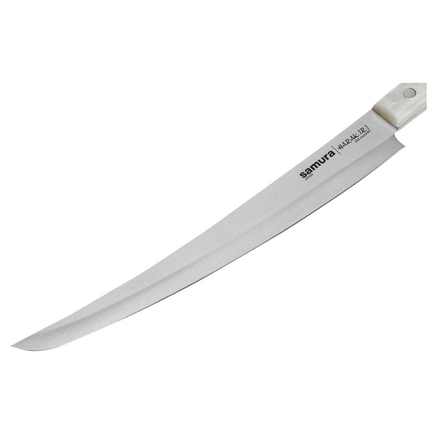 Нож кухонный универсальный слайсер Tanto Samura Harakiri 23 см, сталь, белый акрил