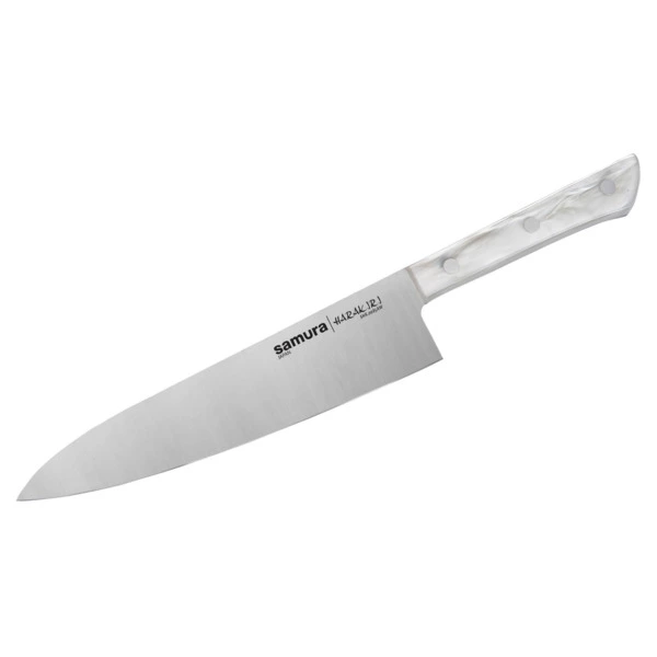 Нож кухонный Шеф Samura Harakiri 20,8 см, сталь, белый акрил