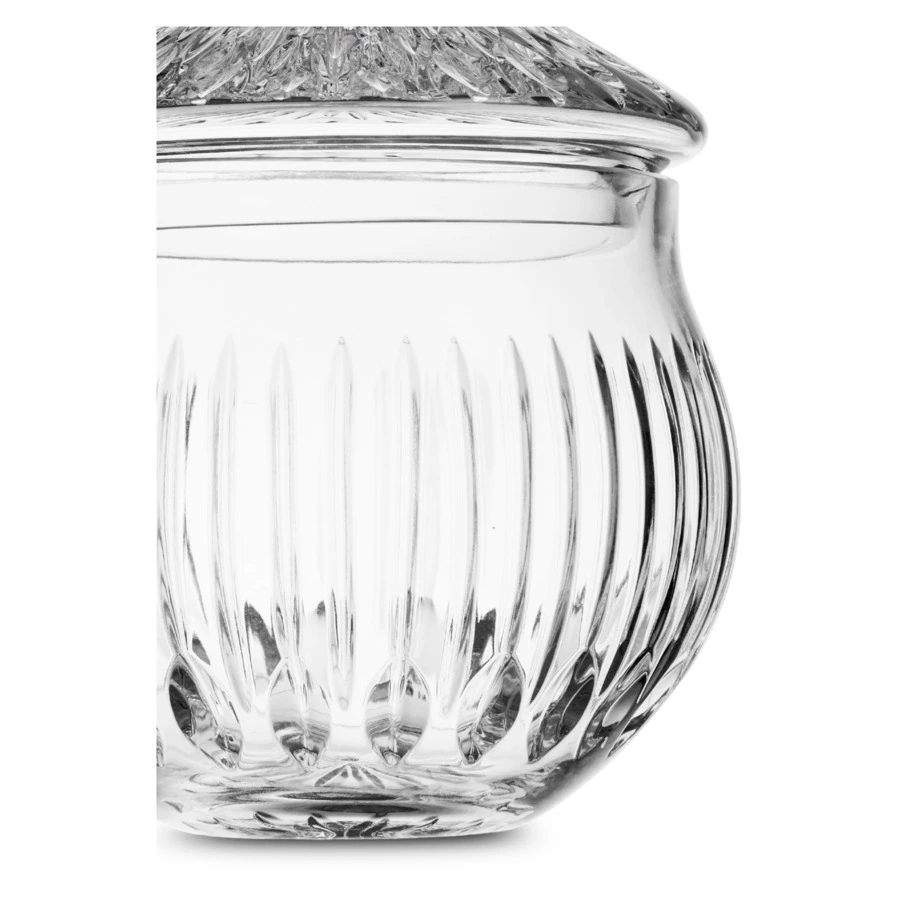 Конфетница с крышкой Decor de table Дефанс Магнолия 23,5х17,5 см, хрусталь, цветок розовый