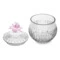 Конфетница с крышкой Decor de table Дефанс Магнолия 23,5х17,5 см, хрусталь, цветок розовый