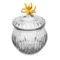 Конфетница с крышкой Decor de table Дефанс Магнолия 23,5х17,5 см, хрусталь, цветок янтарно-зеленый