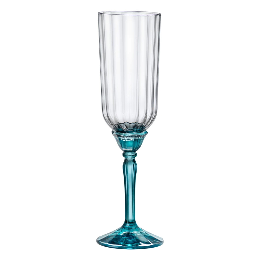Набор бокалов для шампанского Bormioli Rocco FLORIAN LUCENT BLUE 210 мл, 6 шт, стекло
