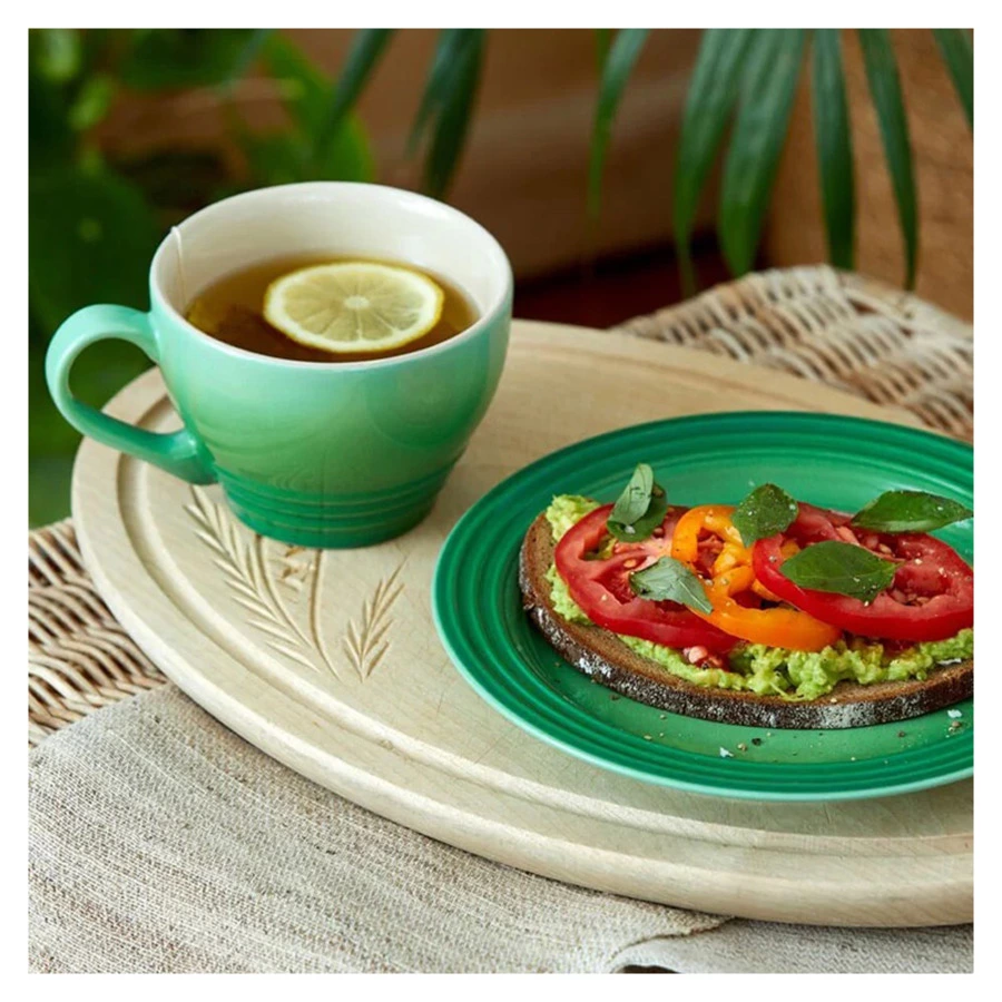 Тарелка десертная Le Creuset 22 см, каменная керамика, зеленый