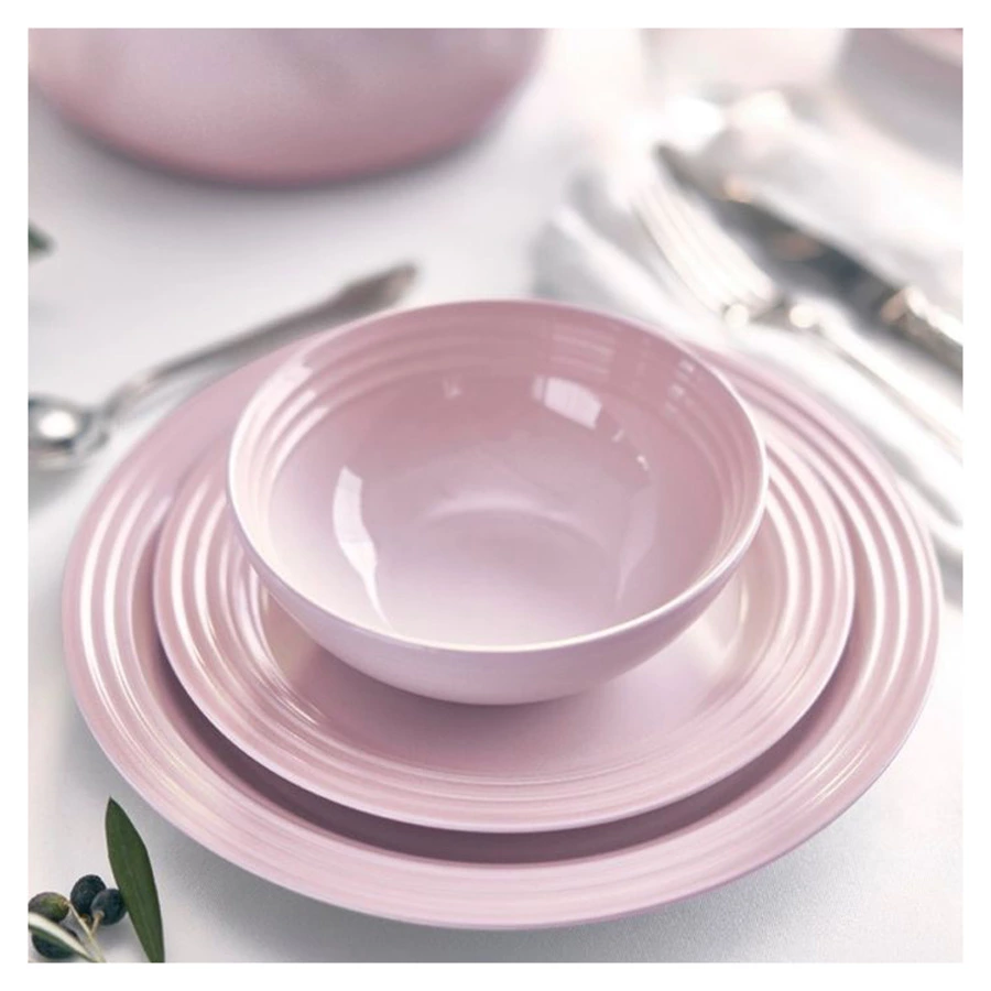 Тарелка десертная Le Creuset 22 см, каменная керамика, розовый