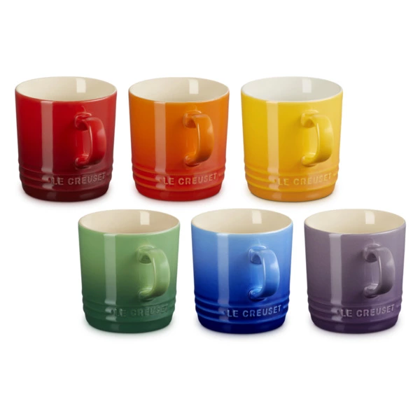 Набор кружек Le Creuset Rainbow 200 мл, 6 шт, каменная керамика