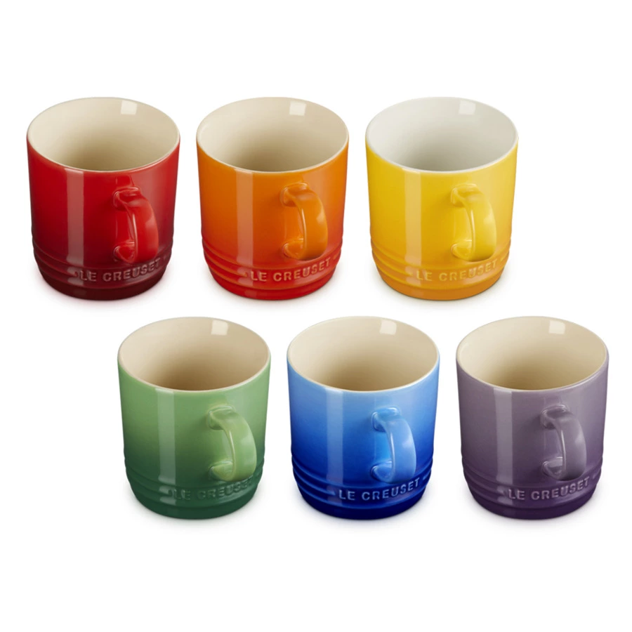 Набор кружек Le Creuset Rainbow 200 мл, 6 шт, каменная керамика