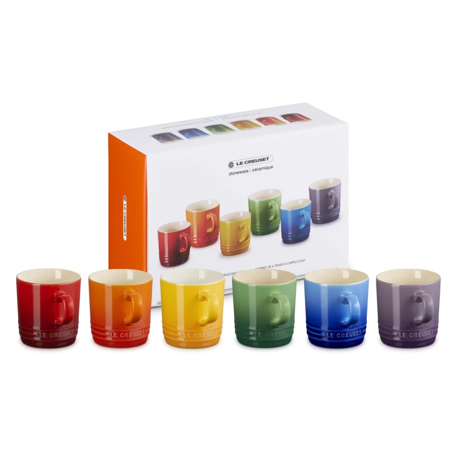 Набор кружек Le Creuset Rainbow 200 мл, 6 шт, каменная керамика