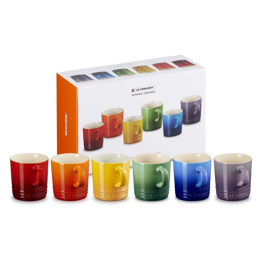 Набор кружек Le Creuset Rainbow 350 мл, 6 шт, каменная керамика