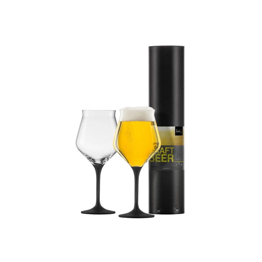 Набор бокалов для крафтового пива Eisch Craft Beer 435 мл, 2 шт, черный декор, ручная работа, п/к
