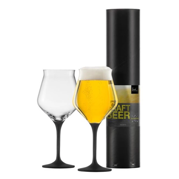 Набор бокалов для крафтового пива Eisch Craft Beer 435 мл, 2 шт, черный декор, ручная работа, п/к