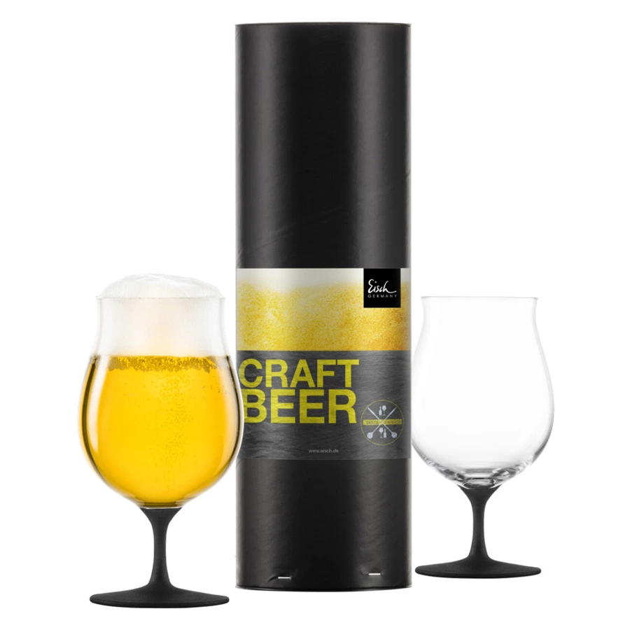 Набор бокалов для крафтового пива Eisch Craft Beer 520 мл, 2 шт, черный декор, ручная работа, п/к