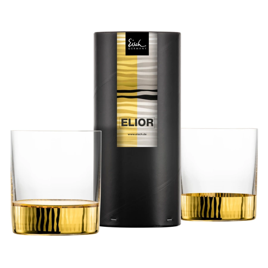 Набор стаканов для виски Eisch ELIOR 320 мл, 2 шт, золотой декор, стекло, ручная работа, п/к