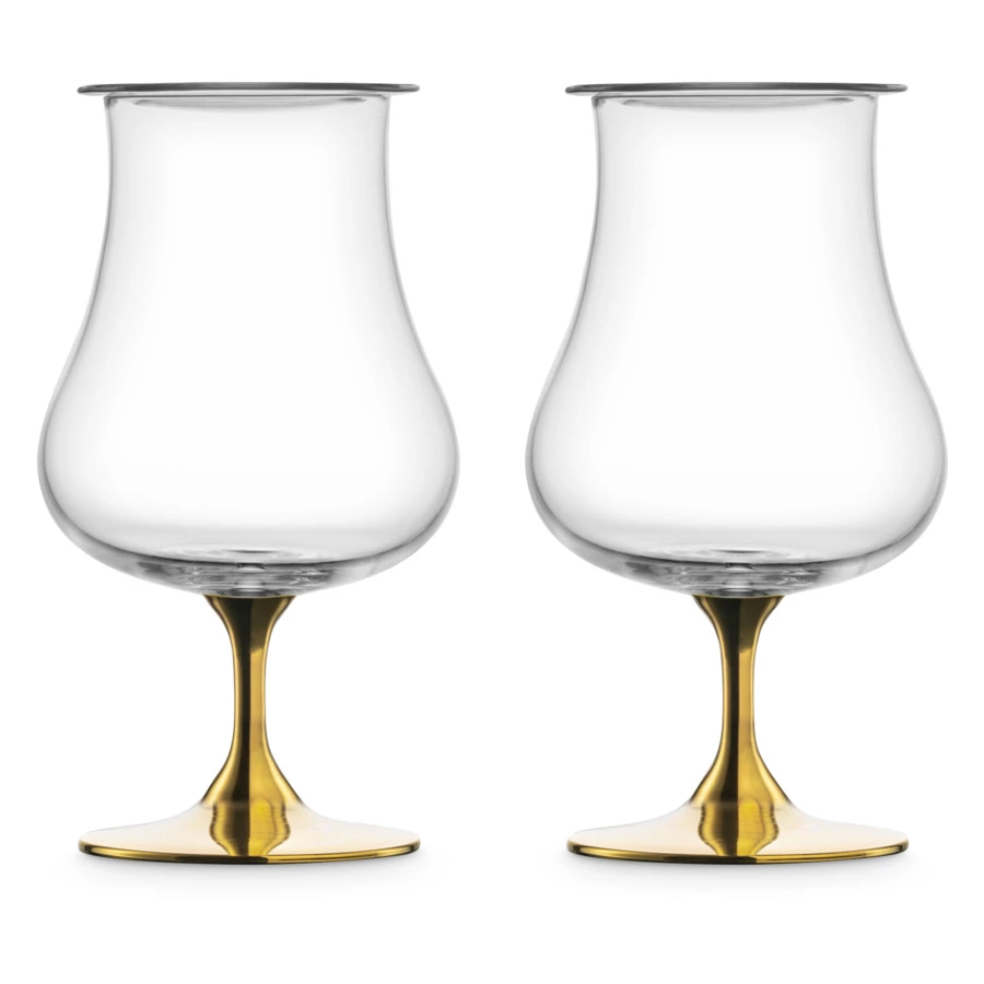 Набор бокалов для крепких напитков с арома крышкой Eisch Gentleman 220 мл, 2 шт, золотой декор, ручн
