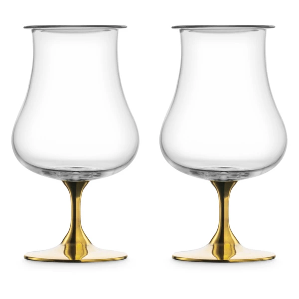 Набор бокалов для крепких напитков с арома крышкой Eisch Gentleman 220 мл, 2 шт, золотой декор, ручн