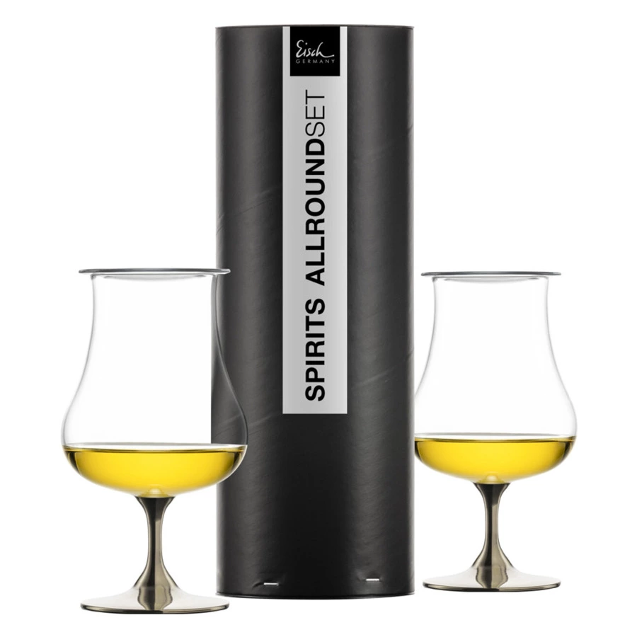 Набор бокалов для крепких напитков с арома крышкой Eisch Gentleman 220 мл, 2 шт, платиновый декор, р
