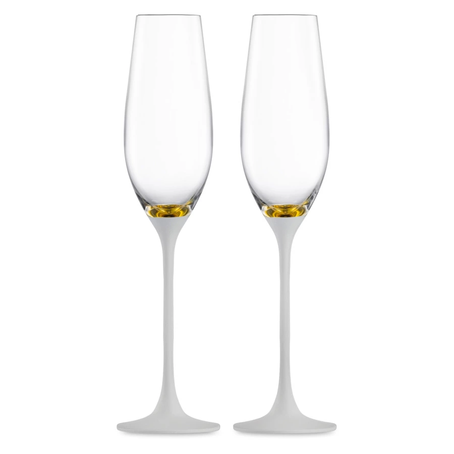 Набор бокалов для шампанского Eisch Champagner Exclusive 210 мл, 2 шт, бело-золотой декор, стекло, р